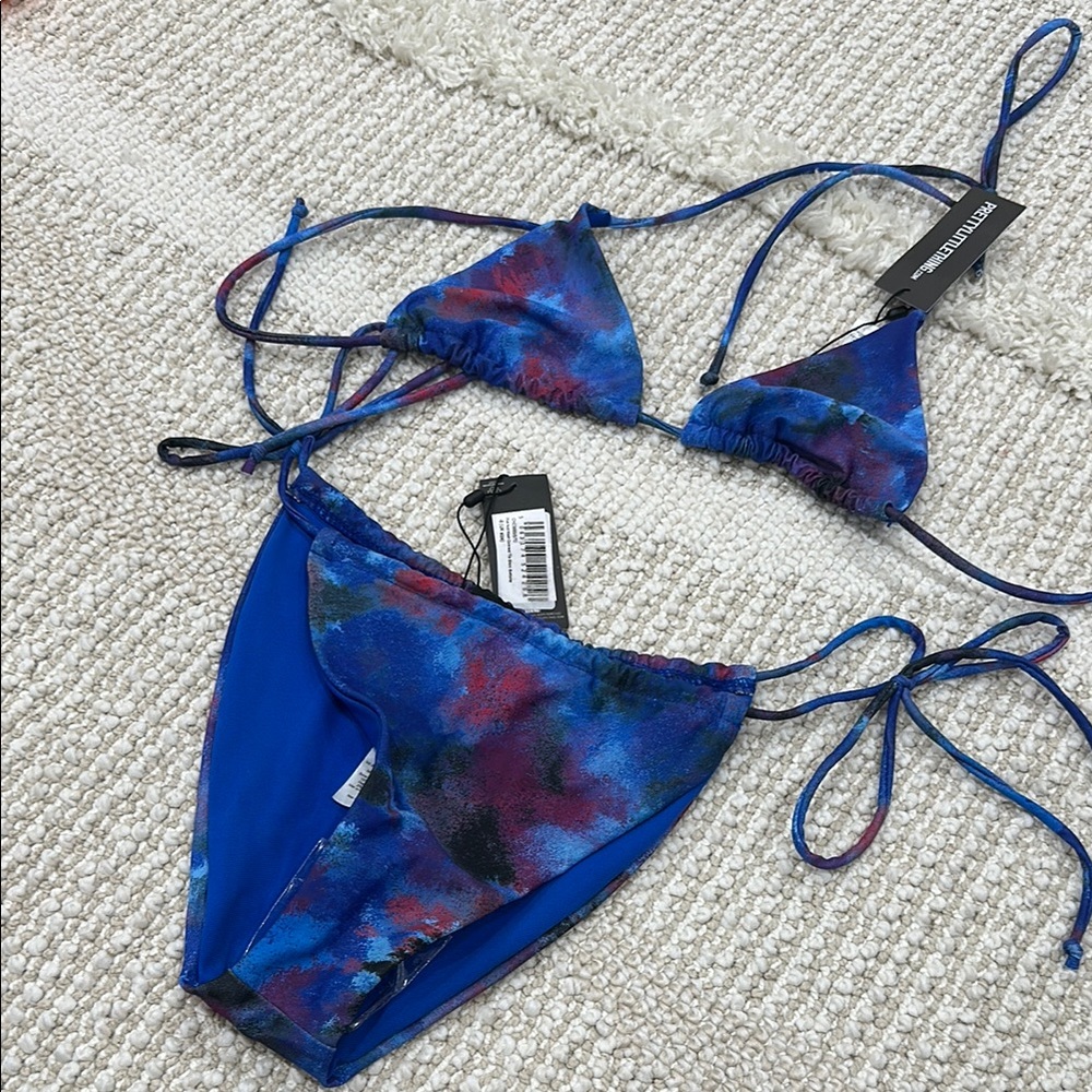 Blue and Purple Bikini Set